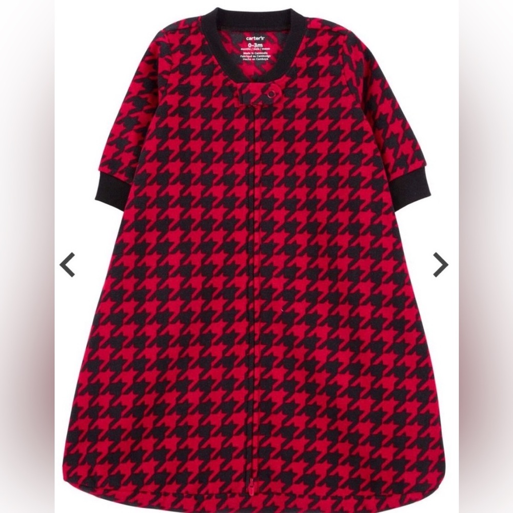 Carter's Red and Black Houndstooth Sleep Sack, 3-6 months (3-6M)